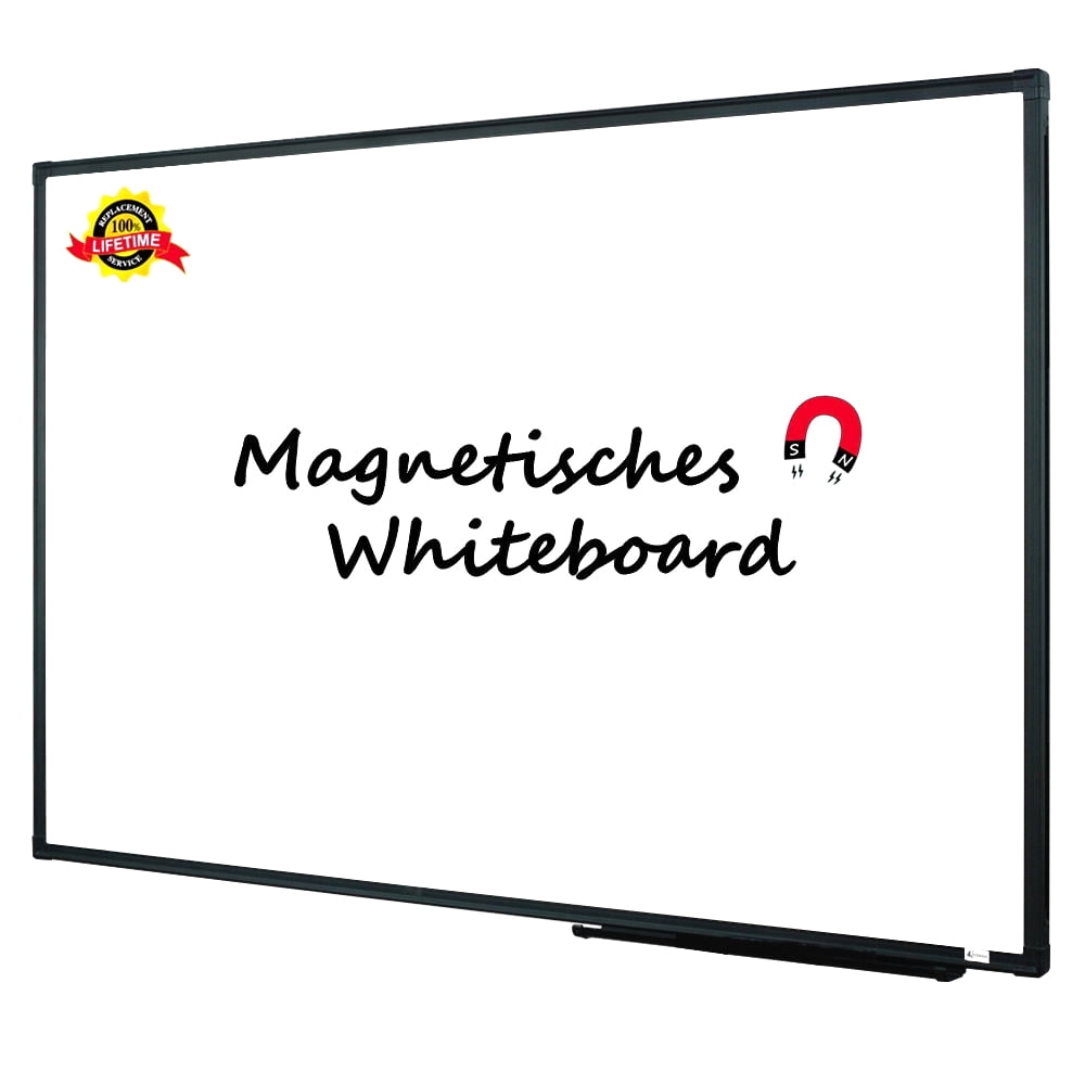 Lockways Whiteboard Dry Erase White Board, 36" x 24", Black