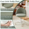 thumbnail image 4 of CZMJY Cute Candy Chair Armless Comfy Small Office Desk Vanity Chair with Wheels & Lumbar Support,Teddy Adjustable Rolling Swivel Computer Task Ch for Home Office,Bedroom,MintGreen, 4 of 9