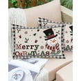 thumbnail image 6 of Merry Christmas Winter Throw Pillow Cover,Snowman Snowflake Xmas Plaid Rectangle Decorative Pillow Case Protector Soft Cushion Cover Lumbar Pillowcase for Couch Sofa Bedroom Car Chair Decor 12x20 In, 6 of 8