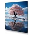 thumbnail image 2 of Designart "Pink Tree curious Reflections" Landscape Trees Canvas Print, 2 of 5