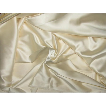 100% Silk LYCRA Satin fabric 80 gms 44" WIDE - available in 2 colors ivory cream and white ivory