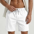 thumbnail image 2 of PIMSSY Men Shorts Lightweight Casual Linen Shorts For Summer Comfort And Relaxed Fit With Adjustable Drawstring And Side Pockets Solid Color Outdoor Male Holiday Bottoms, 2 of 5