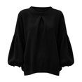 thumbnail image 4 of CONZONE Womens Sweatshirts Puff Sleeve Knit Tops for Women Fall Winter Pullover Clothes, 4 of 4