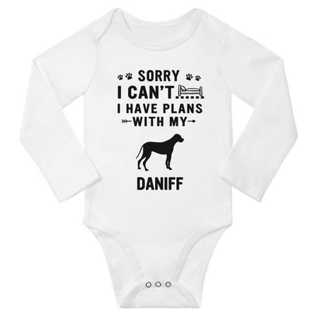 

Sorry I Can t I Have Plans With My Daniff Baby Long Sleeve Bodysuit (White 6-12 Months)