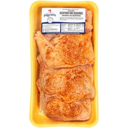 Pilgrim's Uncooked Backyard BBQ Seasoned Chicken Leg Quarters, 4 - 5 lbs