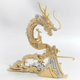 thumbnail image 3 of Celestial Dragon 3D Metal Model Kit | 90+PCS DIY Assembly with Laser-Cut Stainless Steel | Mythical Creature Desk Art for Adult Collectors(Green), 3 of 6