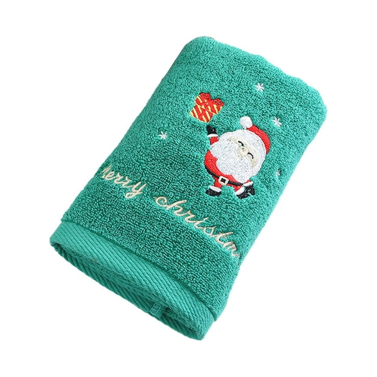 Large Beach Towel, 30 x 60 Inch Towel, Bath Towel, Christmas Santa Print  Towel, Custom Holiday Winter Holly Leaf Designer Premium Towel