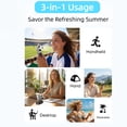 thumbnail image 4 of Portable Soccer-Shaped Handheld Turbo Fan with Ice Cooling, 5 Speed Rechargeable Foldable, 4-Mode LED, 12H Working, Mini Quiet Personal Fan for Travel Outdoor Office, Black, 4 of 9