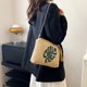thumbnail image 4 of Bolso de playa de paja para mujer Bolso de hombro de verano Bolso de mano tejido (Caqui) Sywqhk Para Estrenar, 4 of 6