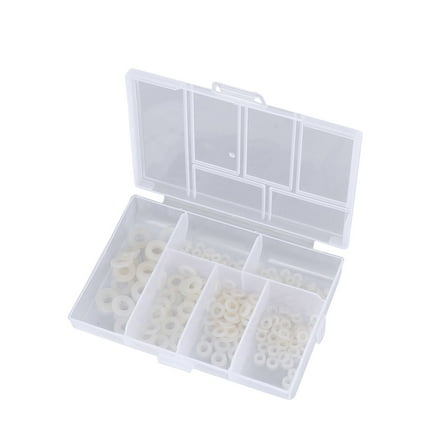 250pcs M2.5 M5 White Nylon Washer Flat Spacer Seals Gasket Ring Plated