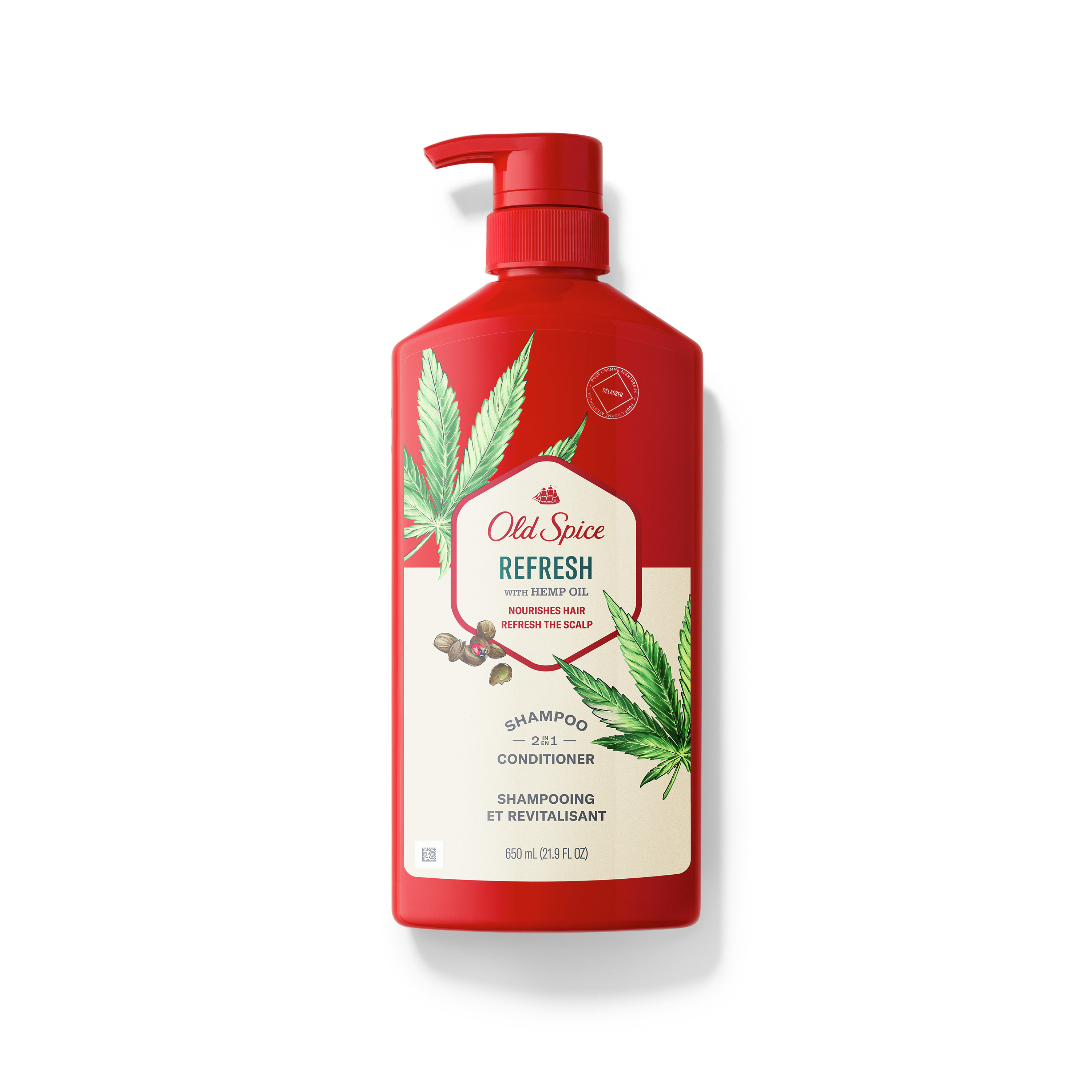 Old Spice Refresh 2 in 1 Shampoo Conditioner, All Hair Types, Hemp Seed ...