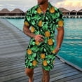 thumbnail image 2 of Vedolay men's summer shorts sets Men's 2 Pieces Print Set Shirt&Short Summer Set for Men,Blue L, 2 of 3