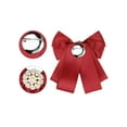 thumbnail image 3 of INSPIRE CHIC Women's Ribbon Brooch Bowknot Necktie School Uniform Pin Collar Bow Tie with Beads, 3 of 4