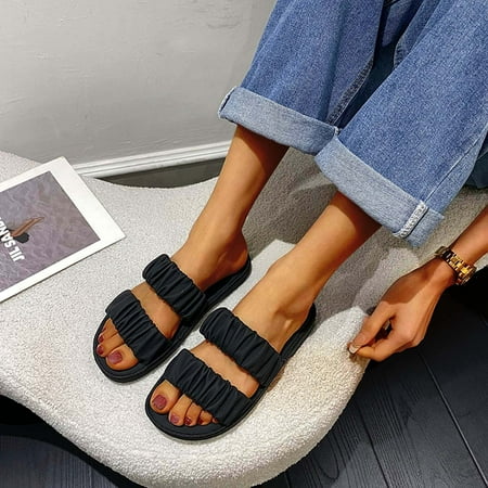 

Sawvnm Summer Ladies Shoes Open Toe Sandals Casual Women s Sandals Early Access Deals Black US:6