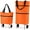 Orange, variant on 2-in-1 Foldable Shopping Cart with Wheels, Rolling Grocery Tote, Expandable Reusable Cart for Groceries, Farmers Markets, Laundry and Everyday