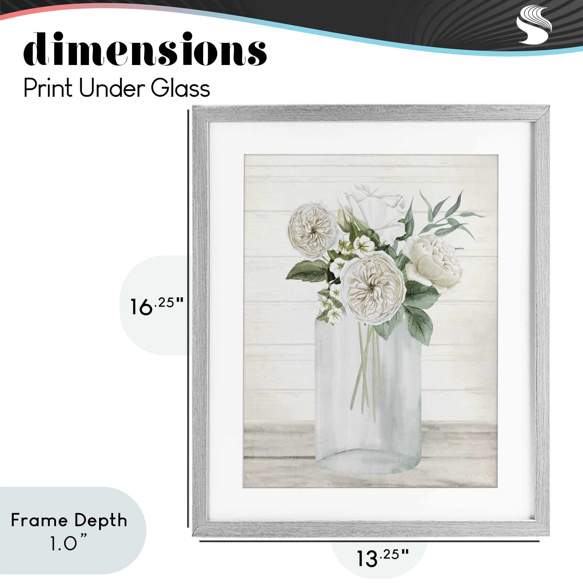 Stupell Industries Elegant Patience Bouquet Gray Framed Print Under Glass, design by Kim Allen