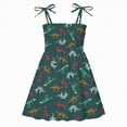 thumbnail image 1 of Gubotare Robes Filles Été à Volants Robe Bébé Fille Tout-Petit Lin à Volants Dos Nu Sans Manches Robes Enfants Été Robe d'Été 3T 4T (Vert, 3-4 Ans), 1 of 3