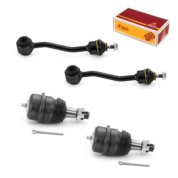 Metrix Premium Chassis Parts - 4 PC Front L/R Sway Bar Stabilizer End Link & Front Upper L/R Ball Joint Kit Fits 1997-2006 Jeep TJ, 1997-2006 Jeep Wrangler, Replacement K3197, K3134T