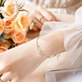 thumbnail image 1 of Bracelet Empilable en Acier Inoxydable Doré à Double Couche avec Lettre Initiale, Bijou pour Femmes et Adolescentes, 1 of 2