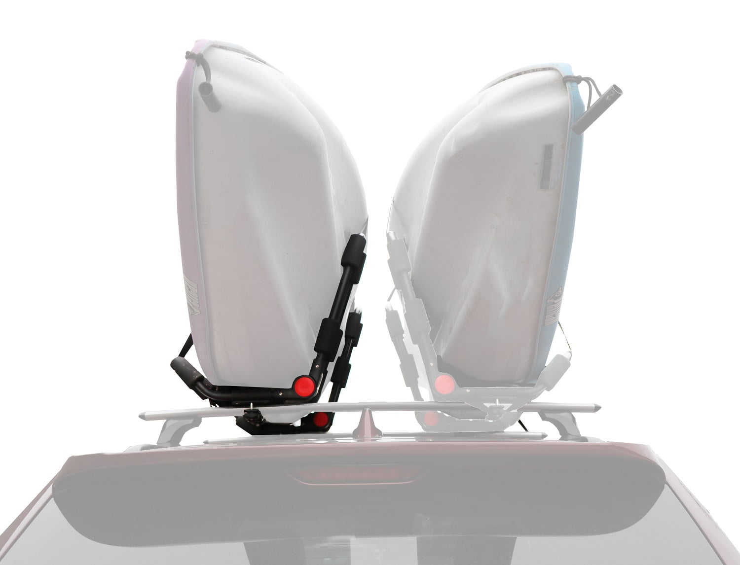 BrightLines Folding Kayak Roof Rack, a Set of Two Foldable Kayak Roof Rack Carrier for Kayaks, Canoe, SUP (Mounts on Car SUV Roof Crossbars)