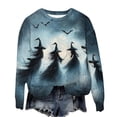 thumbnail image 4 of VKOYWKM Halloween Chandail en Molleton pour Femmes Col Rond Chandail en Molleton Graphique Sorcière Effrayante Chandails en Molleton Manches Longues Chandail d'Automne Hauts Halloween, 4 of 6