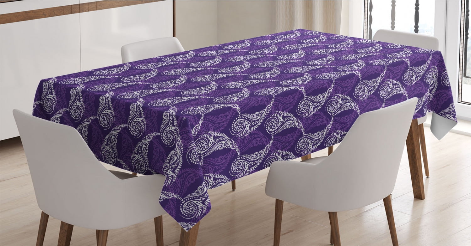 Girly Purple Dream Catcher Feather Rectangle Tablecloth Spill Water Proof for Outdoor Indoor Table Cover 54x72