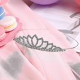 thumbnail image 4 of Wedding Bridal Rhinestone Decor Hairband Hair Clip Hair Loop Tiara (Sliver), 4 of 4