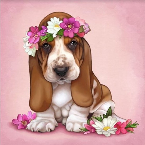 Pintura De Diamante 5D DIY Kit De Cachorro De Taladro Redondo Completo Decoración Del Hogar 30x30cm