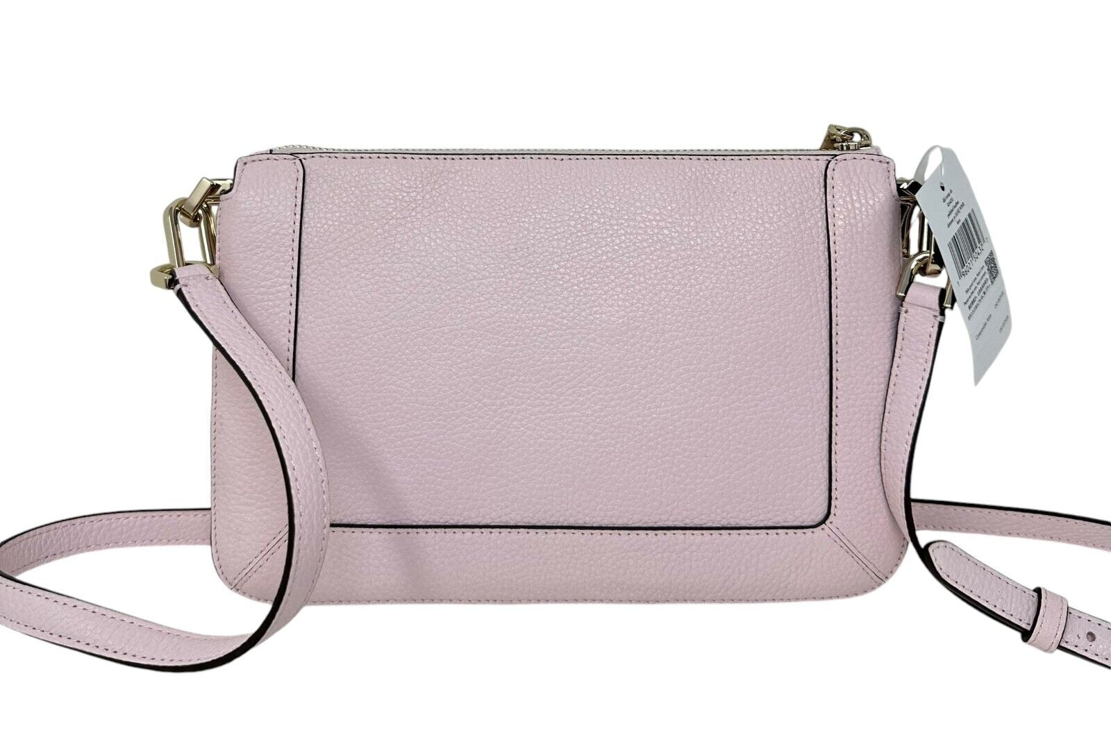 Kate Spade Lena Double Compartment Shimmer Pink Leather Crossbody Bag KH430