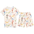 thumbnail image 3 of sususu Girls Outfits 2 piece Animal Print Short Sleeve Pajama Set Soft Summer Sleepwear for Toddlers and Kids, 3 of 3