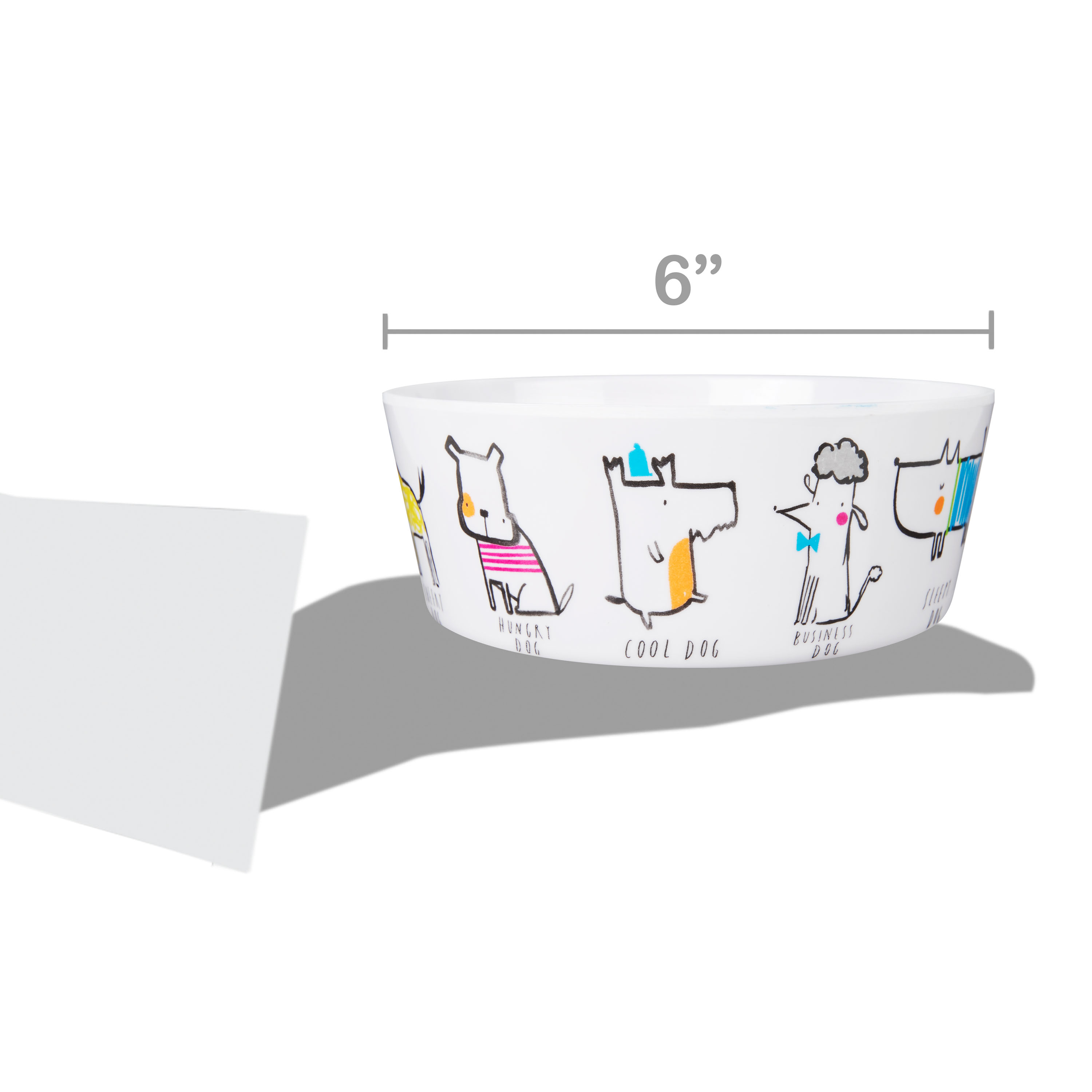 Vibrant Life Plastic Pet Bowl, Dog Characters, Medium
