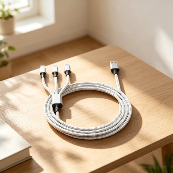 Mxsalio Retractable 3‑in‑1 Charging Cable, 5A Fast Charging Multi USB Cord, Micro USB Lightning Type‑C, 480Mbps Data Transfer, 1.2M Cable for Smartphone Tablet Power Bank