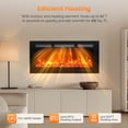 thumbnail image 2 of VINGLI 36'' Electric Fireplace, 3-in-1 Ultra-Thin Wall Mounted, Freestanding & Recessed Fireplace with Remote & APP Control, 1500W Wall Heater w/ 12 Flame Color, 5 Brightness, Timer, Log Set & Crystal, 2 of 8