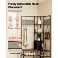 thumbnail image 3 of KFFKFF Corner Hall Tree with Shoe Bench, 70.9 in Coat Rack with Hooks and Steel Frame, Freestanding Clothes Shoes Rack Storage Organizer with Anti-Tip Set, Rustic Brown, 3 of 9
