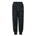 thumbnail image 5 of DHFJKG Women's Sparkly Sequins Pants Elastic Waist Solid Color Ankle-Tied Pants Party Night Club Versatile Trousers, 5 of 8