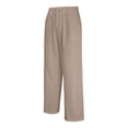 thumbnail image 6 of Domuza Casual Dress Pants for Men Old Money Pleated Baggy Wide Leg Slacks Vintage Stylish Relaxed Fit Work Trousers Khaki M, 6 of 6