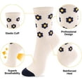 thumbnail image 3 of Women Crew Socks | 4-6 Pairs Flower Graphic Rainbow Striped Design Polka Dot Heart Leopard Pattern Cotton Socks | US 6-8, 3 of 6