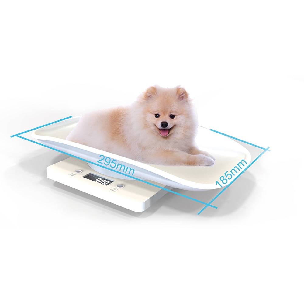  LFGKeng Digital Pet Scale, Small Animal Scale with LCD Display,  Multifunction Kitchen Food Scale, Weighing Max 33lbs, Size 12x 8 Inch for  Weight Scale with New Born Kitten and Puppy (White) 