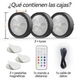 thumbnail image 2 of KUAEAY Luz LED Recargable Inal&aacute;mbrico 3 Pack, 13 Color RGB Luces Debajo de Armario, 1600mAh Lampara de Pared LED con Remote Control,Luces LED Portatiles para Cuarto,Closet (Negro-3P), 2 of 9