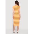 thumbnail image 3 of Women's Striped Rip Knit Cap Sleeve V-Neck Midi Dress, 3 of 3