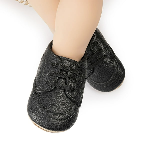 ZHOGXU Toddlers Infant Boys Girls Sneakers Non Slip Soft Sole Solid Color Breathable Lightweight Sports Shoes For Casual Daily Wear,Black,0-6 Months