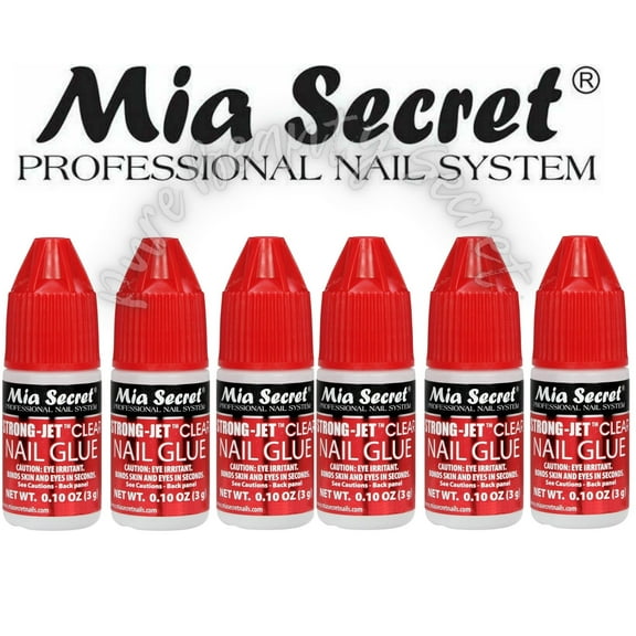 Mia Secret Strong-Jet Clear Nail Glue Drop-on Glue 3g (322) x 6