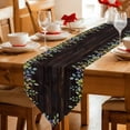 thumbnail image 2 of Table Runners 72 Inches Long, Watercolor Leaf Cotton Linen Kitchen Dining Coffee Table Runner for Party Home Decor, Pastoral Summer Botanical Wooden Brown Tabletop Dresser Scarves Runner 14x72 Inch, 2 of 9