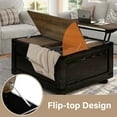 thumbnail image 2 of Farmhouse Square Lift Top Coffee Table, Farmhouse Coffee Table with Storage, Wood Center Table for Living Room, Black, 2 of 8