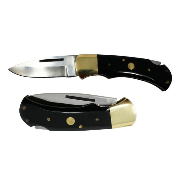 Set of 2 SS Lock Back Wood Handle Hunter 984113