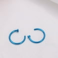 thumbnail image 3 of Guyelim Nose Ring 2 pcs Unisex Surgical Titanium Steel Open Nose Ring Nose Piercing Stud 8mm (Blue), 3 of 9