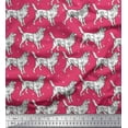 thumbnail image 1 of Soimoi Rayon Crepe Fabric Paw & Collie Dog Printed Fabric 1 Yard 46 Inch Wide, 1 of 1