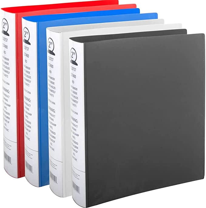25 Pack Binders, Flexible Binders 3 Ring 2 Inch with Pockets Bulk