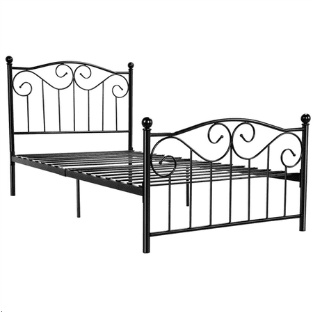 Yaheetech Steel Smart Base Twin Bed Frame w/Headboard & Footboard Vintage, Multiple (Best Deals On Single Beds)