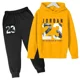 thumbnail image 3 of Conjunto de 2 piezas de sudadera con capucha y pantalón para niño, moda informal de primavera y otoño, conjunto de chándal para niño, 3 of 5